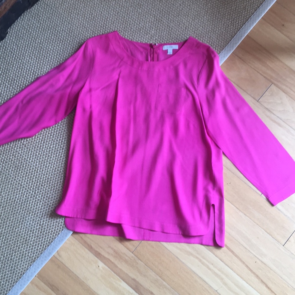 Jcrew pink silk top